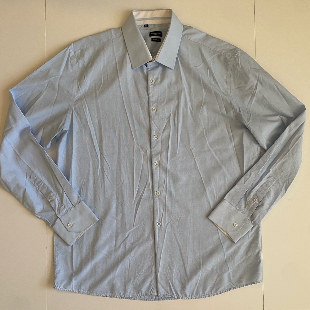 Rosso Milano Men's Light Blue Dress Shirt XL